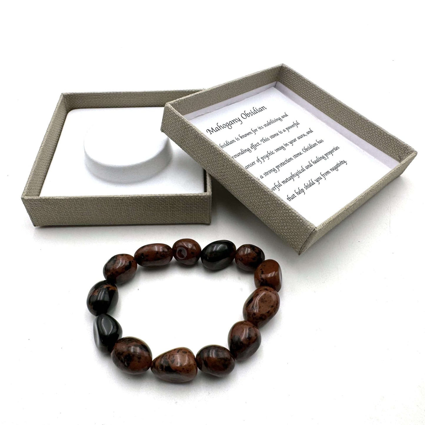 Large Beaded Bracelet Mahogany Obsidian