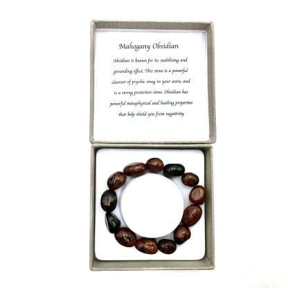 Large Beaded Bracelet Mahogany Obsidian