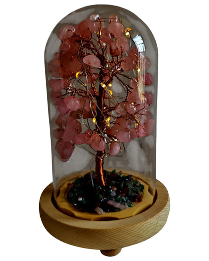 Gemstone Tree with USB LED Light Rose Quartz