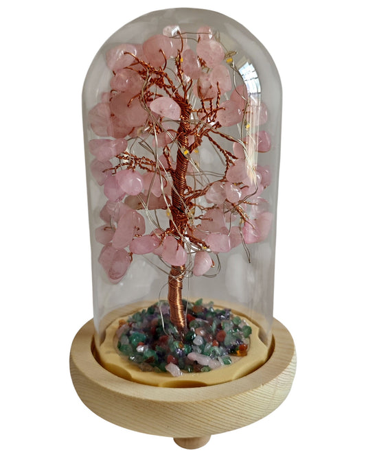 Gemstone Tree with USB LED Light Rose Quartz