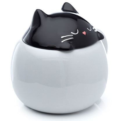 Feline Fine Black Cat Peeping Lid Ceramic Lidded Animal Mug