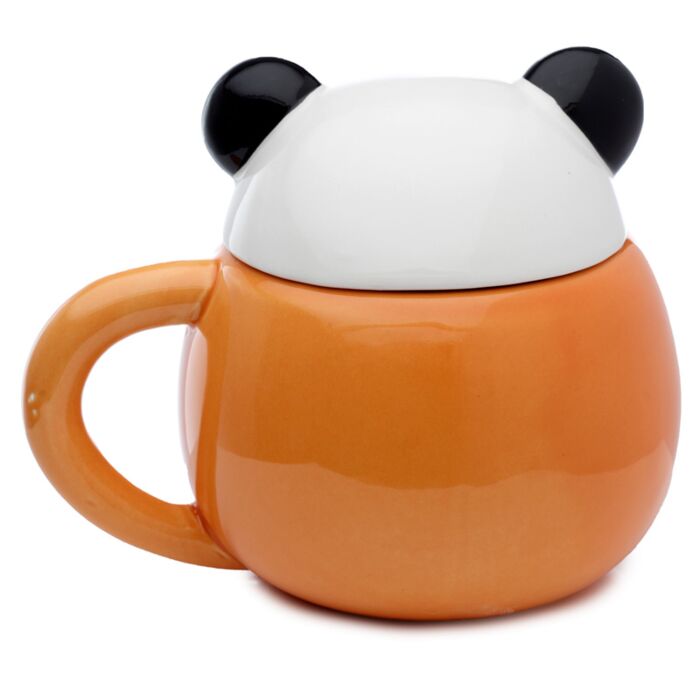 Panda Peeping Lid Ceramic Lidded Animal Mug