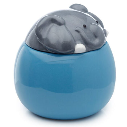 Elephant Peeping Lid Ceramic Lidded Animal Mug
