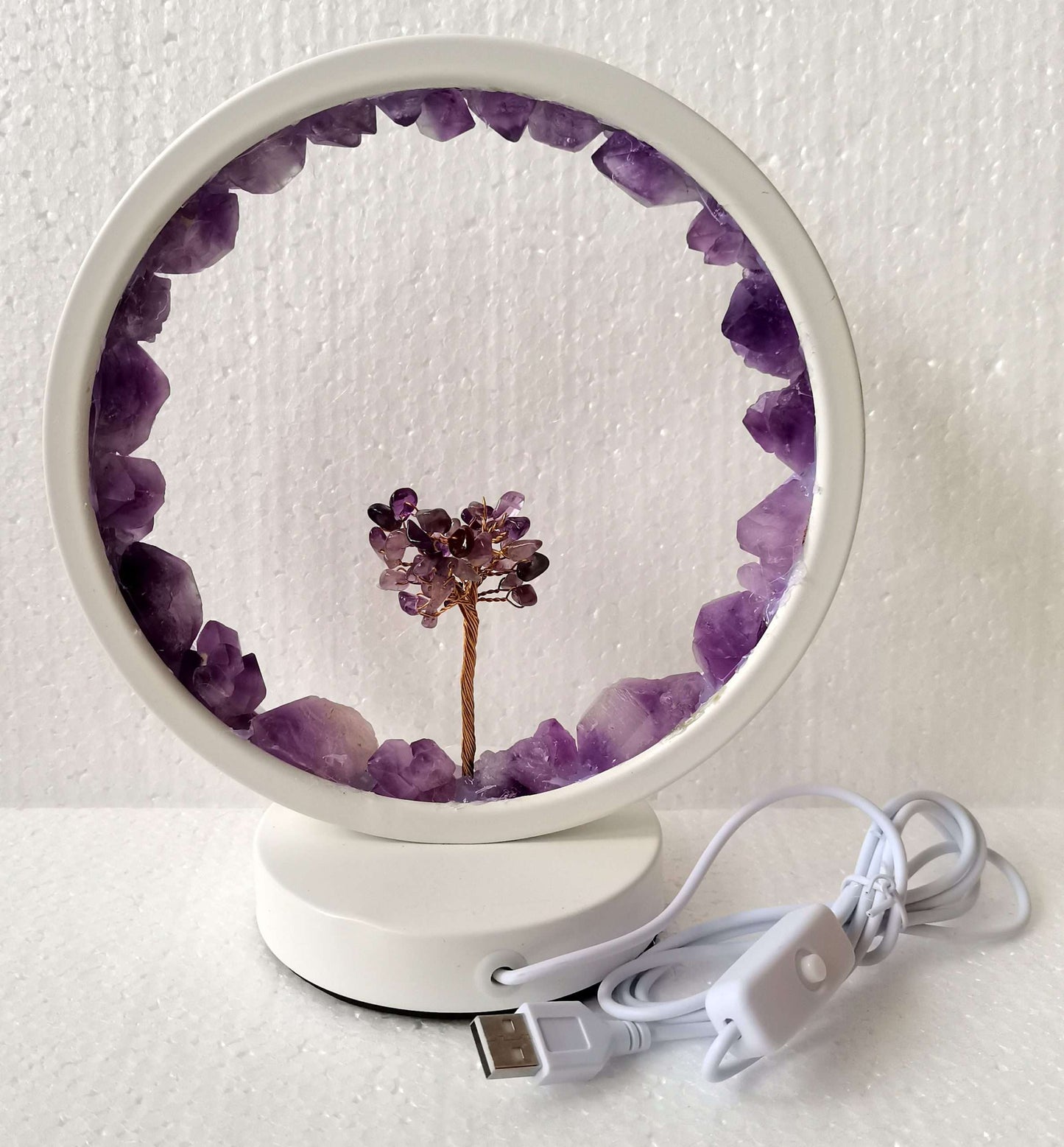 Amethyst LED USB Lamp with Gemstone Tree