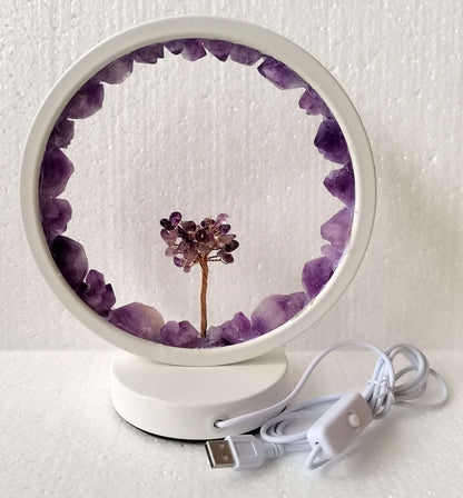 Amethyst LED USB Lamp with Gemstone Tree