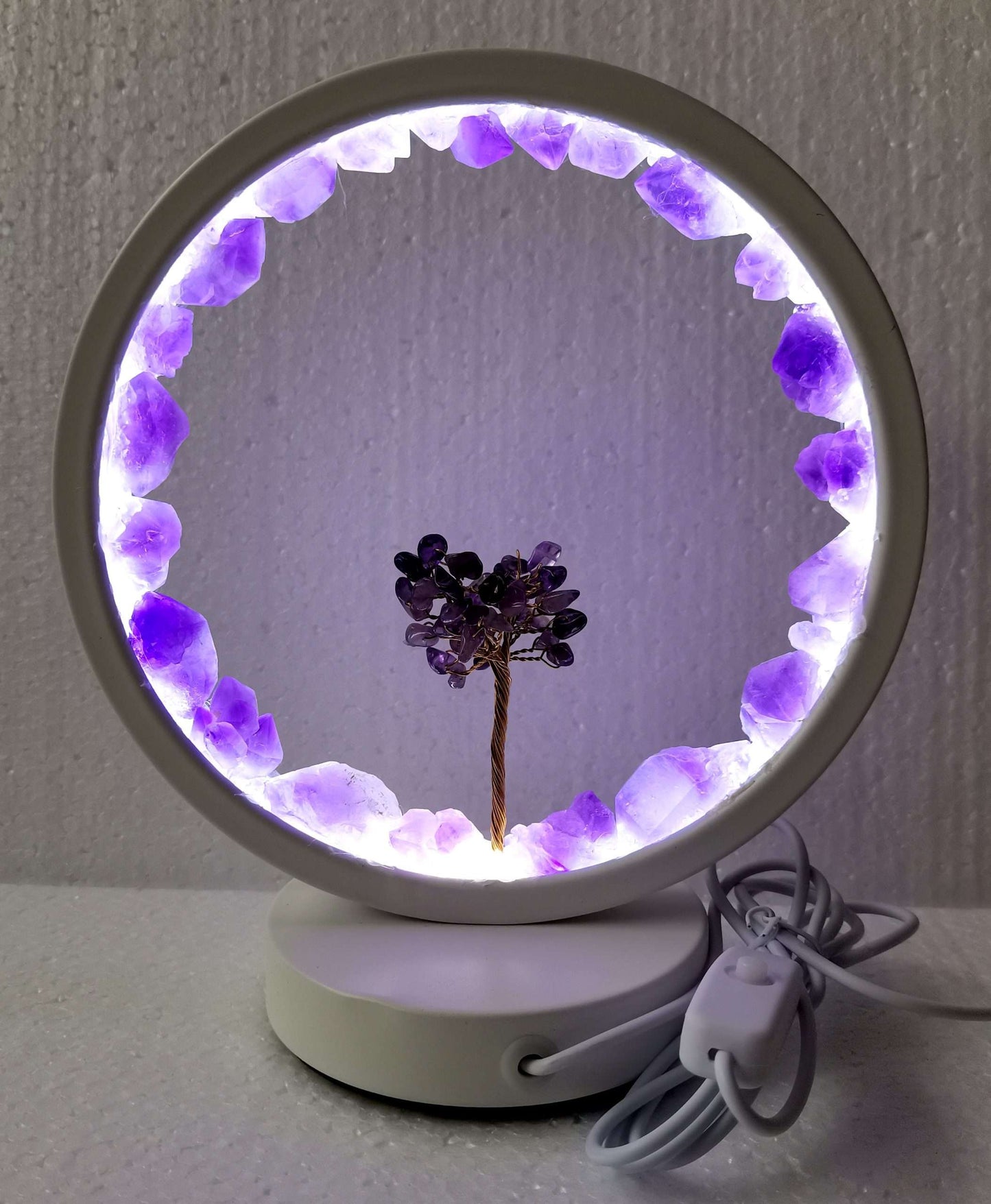 Amethyst LED USB Lamp with Gemstone Tree