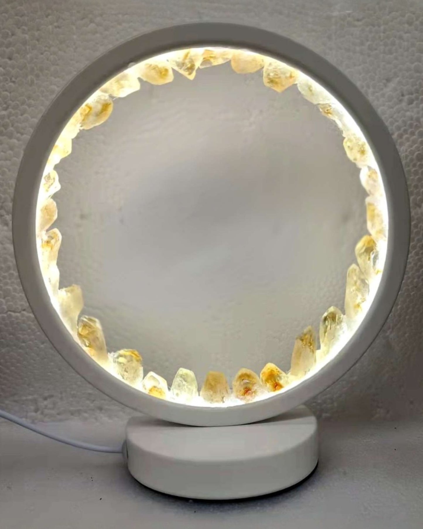 Citrine Crystal LED USB Table Lamp