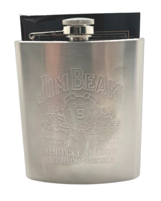 Metal Hip Flask Jim Beam 7oz