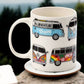 Volkswagen VW T1 Camper Bus Porcelain Mug & Coaster Set