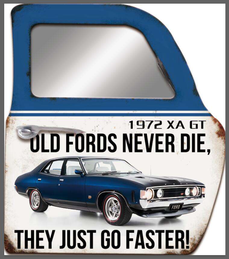 Wall Art Metal Car Door - Old Fords never die