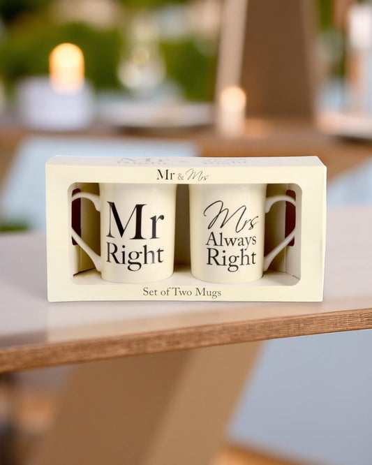 Mr & Mrs Right Mug S/2