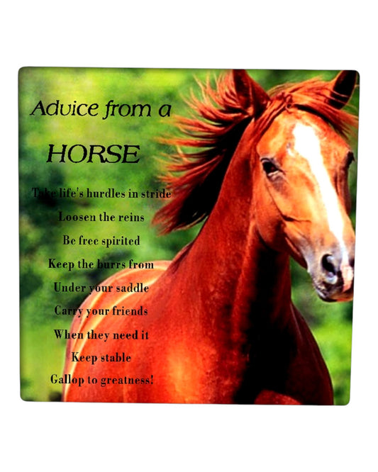 Ceramic Plaque "Advice from a Horse"