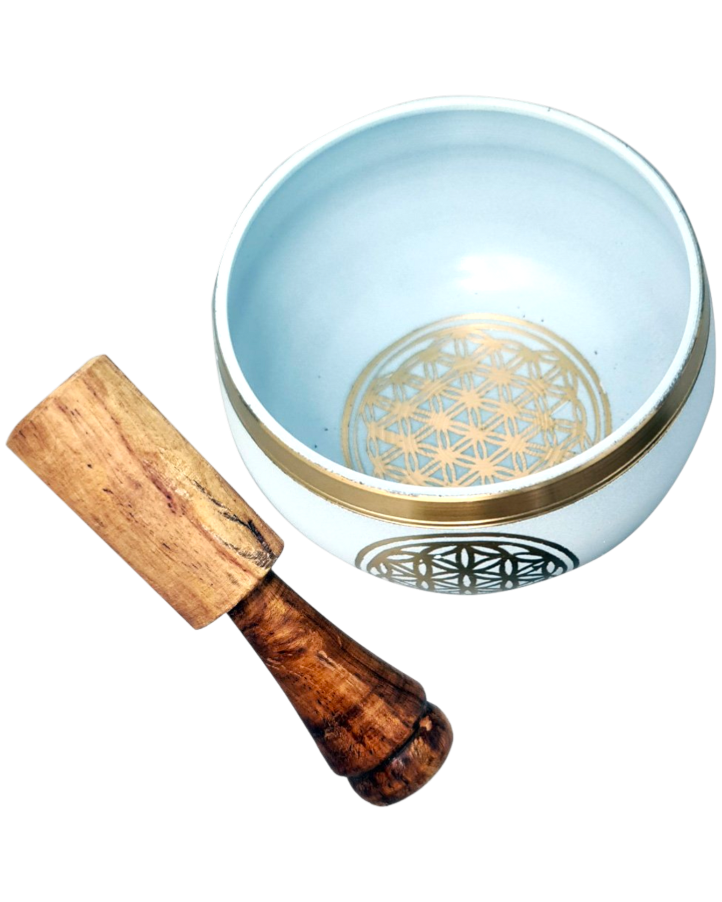 SINGING BOWL - Flower of Life White 8 cm