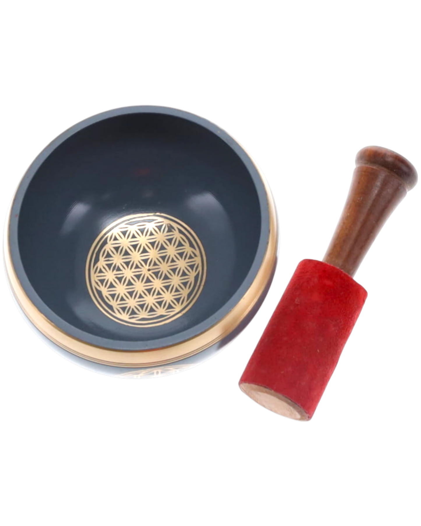 SINGING BOWL - Flower of Life Grey 10cm