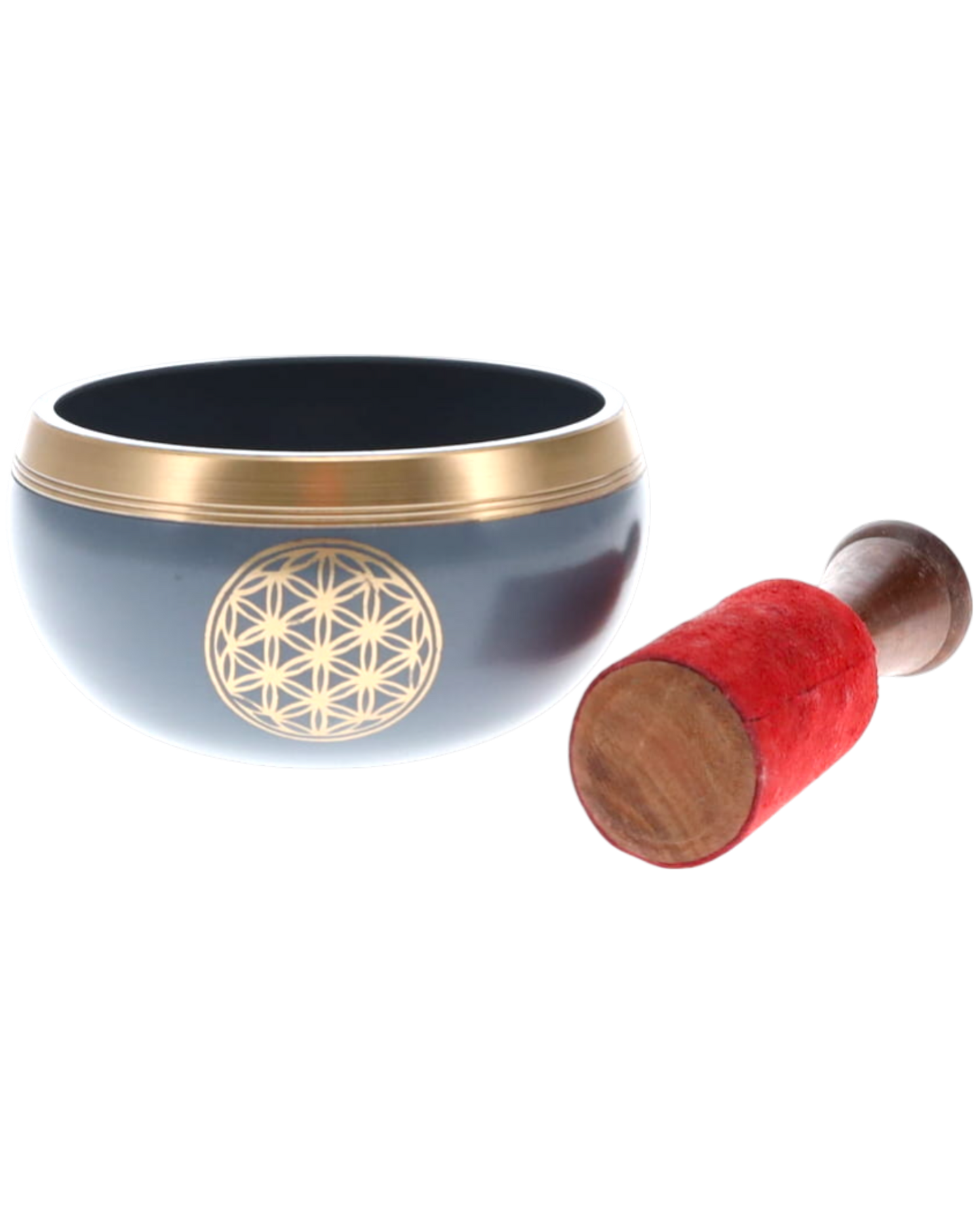 SINGING BOWL - Flower of Life Grey 10cm