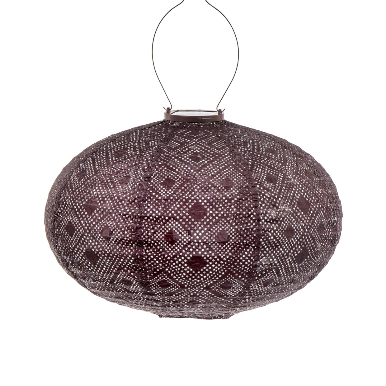 Lumiz Outdoor LED Solar Lantern - Oval 40cm Plum Mosaic