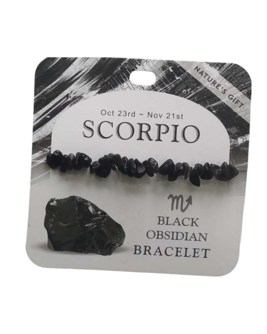 Obsidian- Scorpio Bracelet