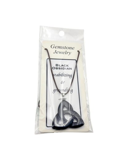 Triquetra Pendant Black Obsidian