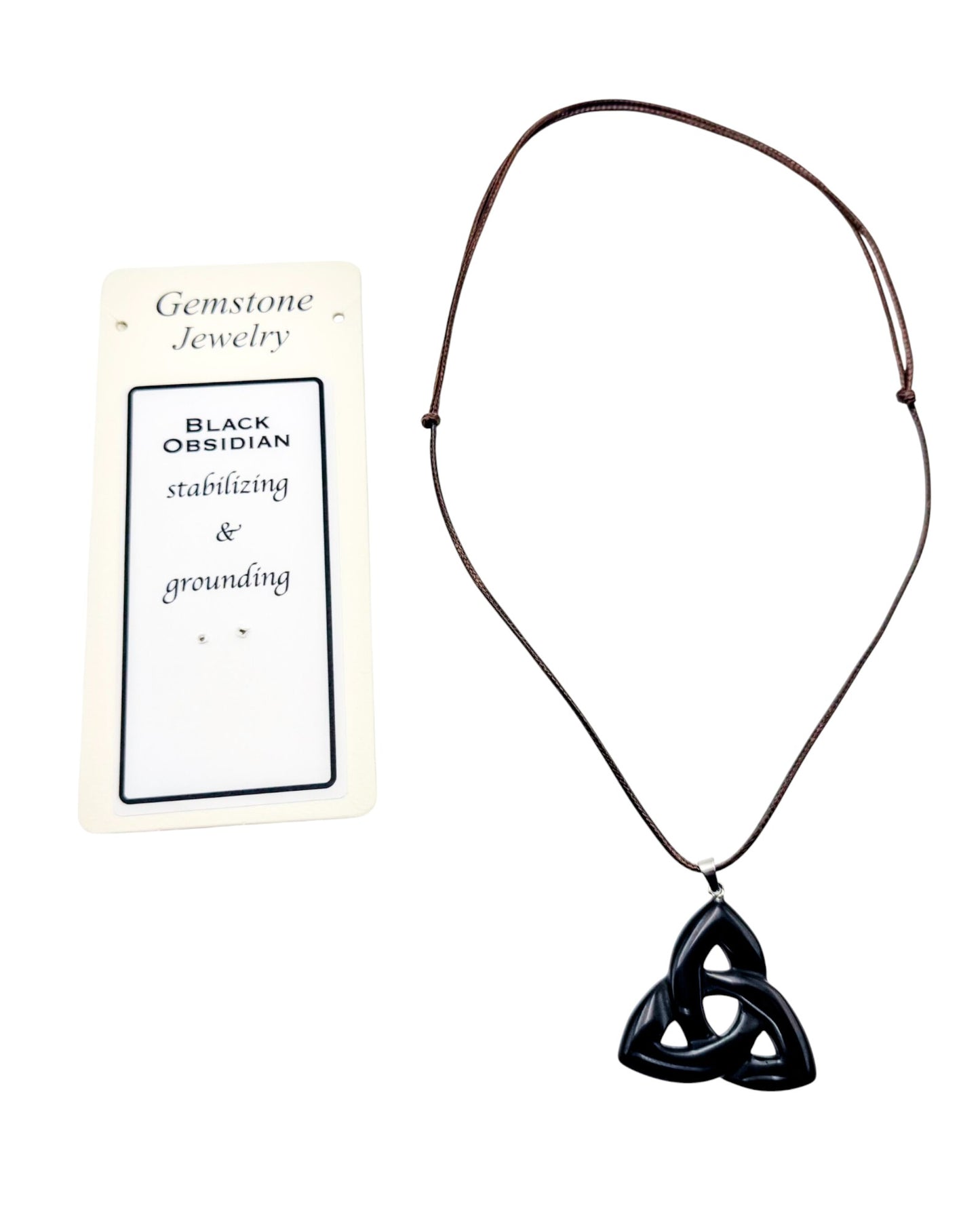 Triquetra Pendant Black Obsidian