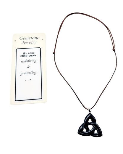 Triquetra Pendant Black Obsidian
