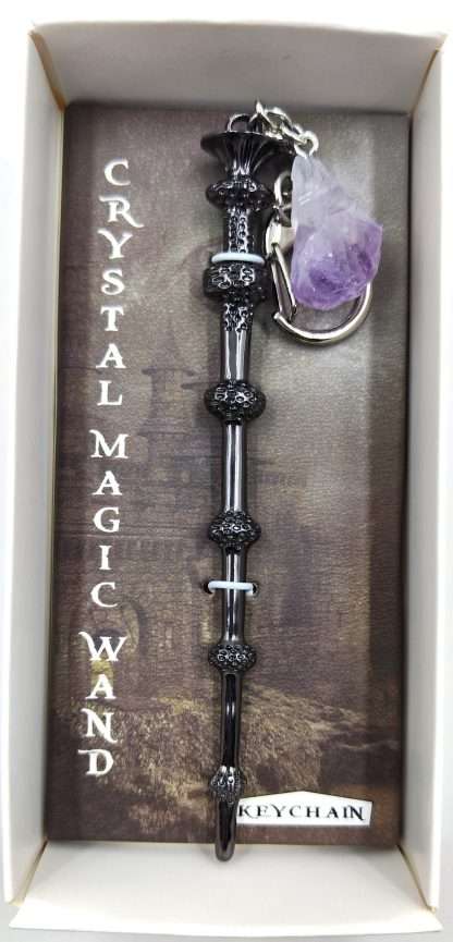 Crystal Magic Wand Keychain – Amethyst