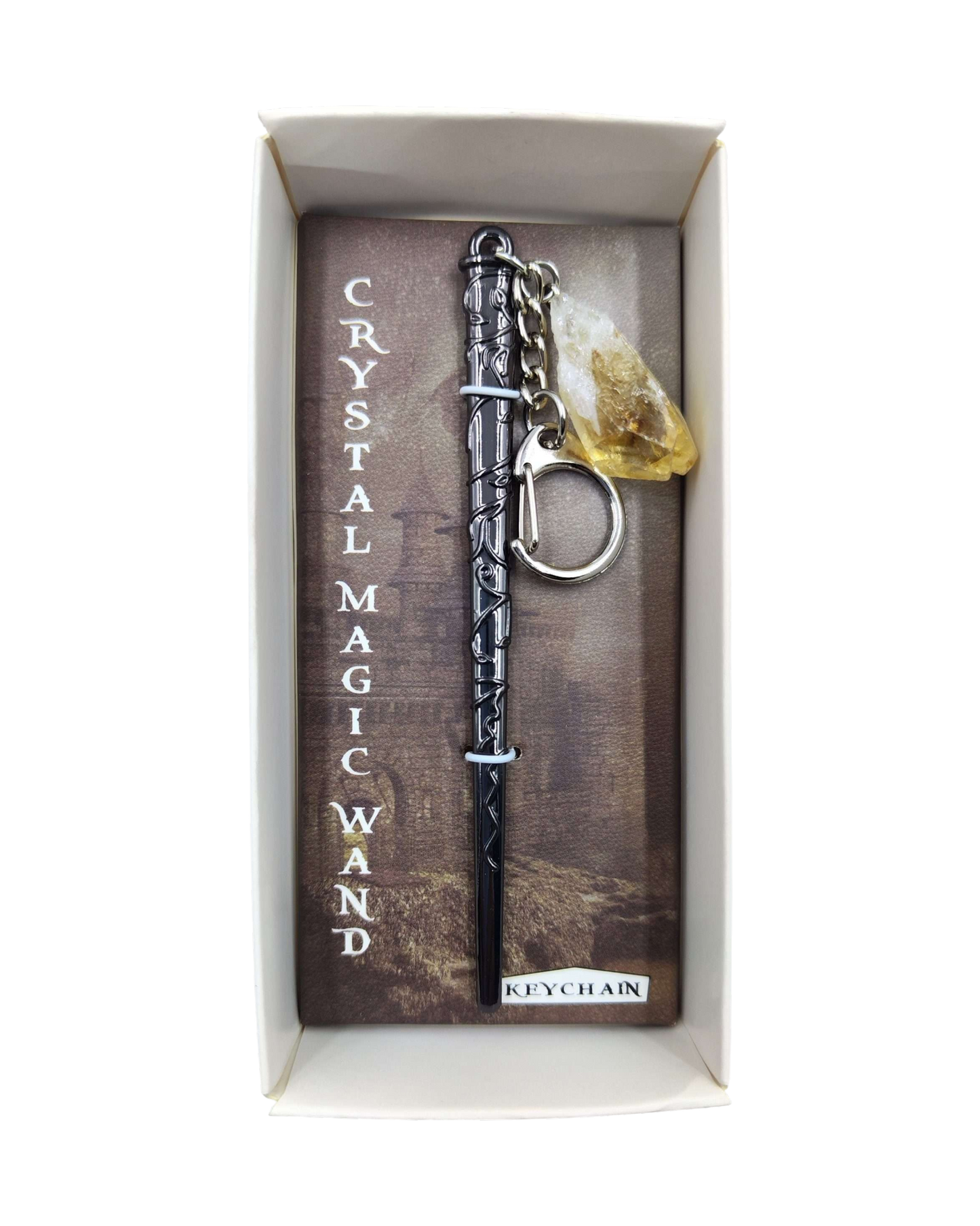 Crystal Magic Wand Keychain – Citrine
