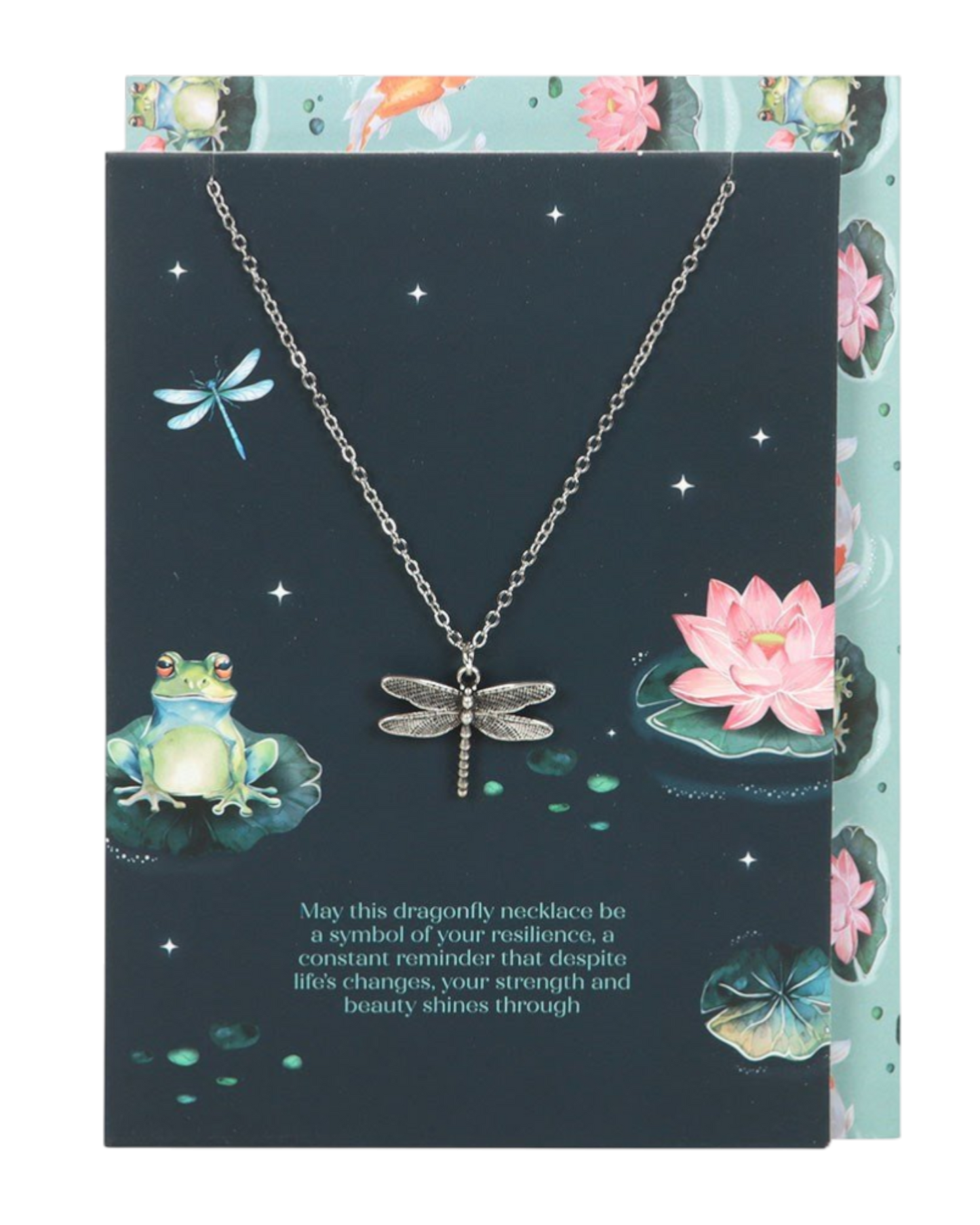 Dragonfly Necklace On Greetings Card