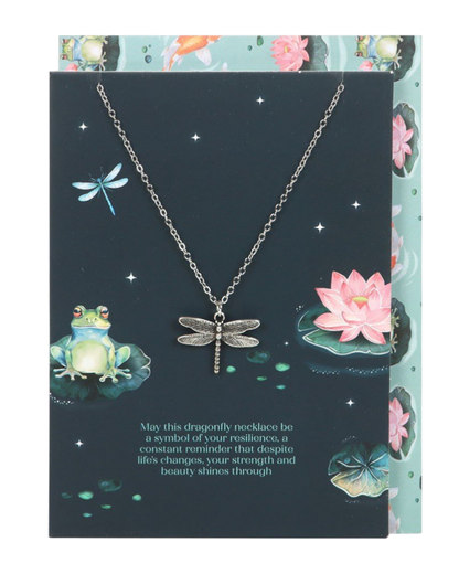 Dragonfly Necklace On Greetings Card