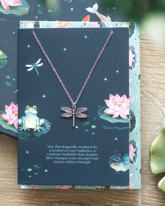 Dragonfly Necklace On Greetings Card