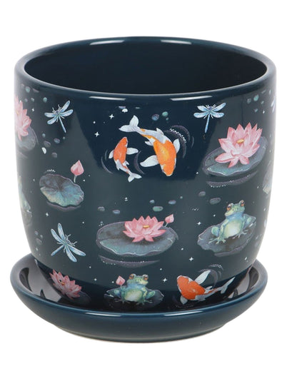 Pond Print Plant Pot with Saucer NEW!