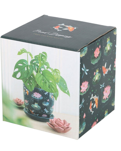 Pond Print Plant Pot with Saucer NEW!