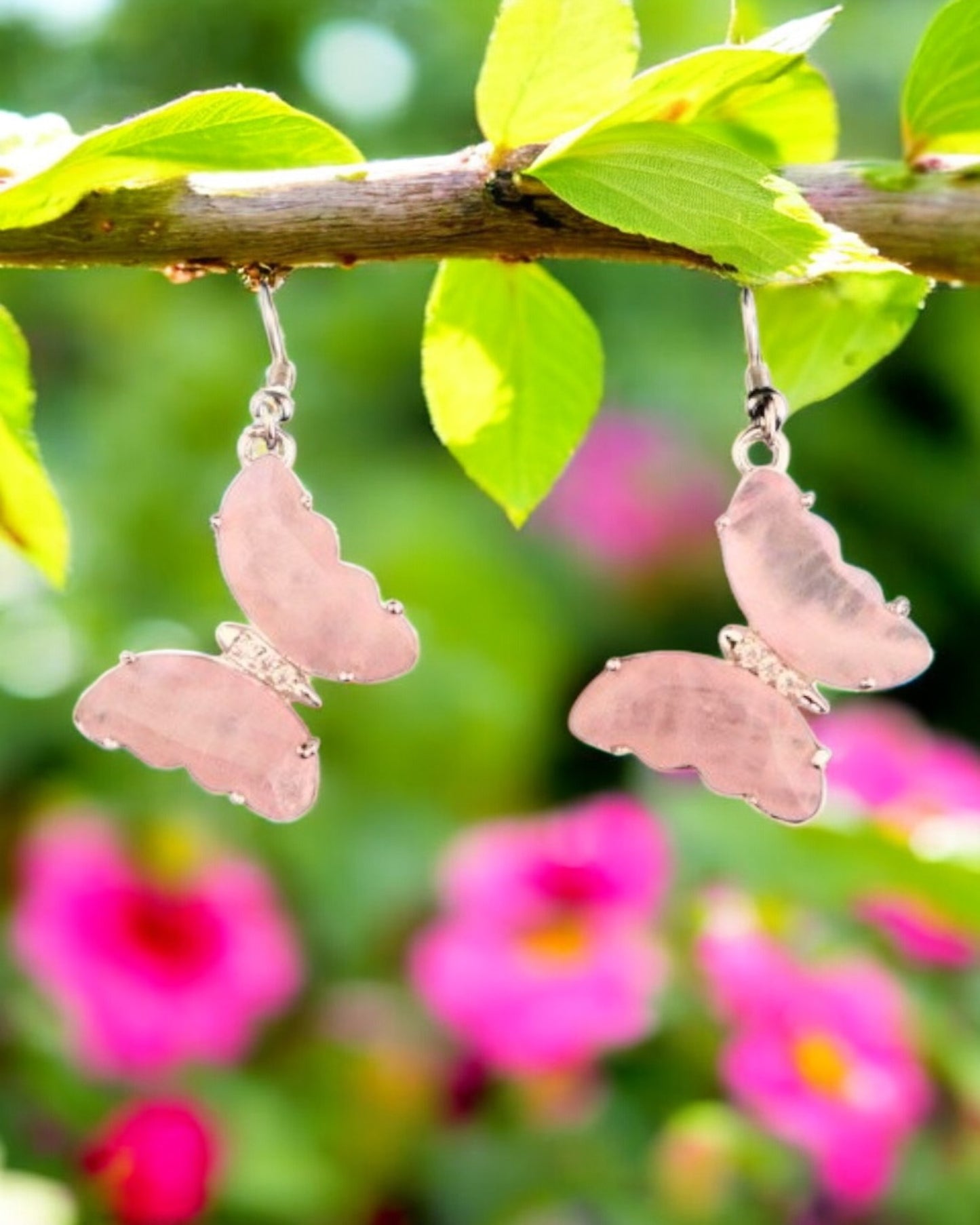 Crystal Butterfly drop earrings