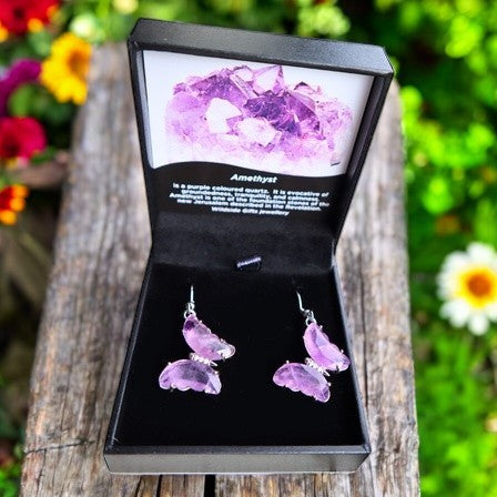 Crystal Butterfly drop earrings