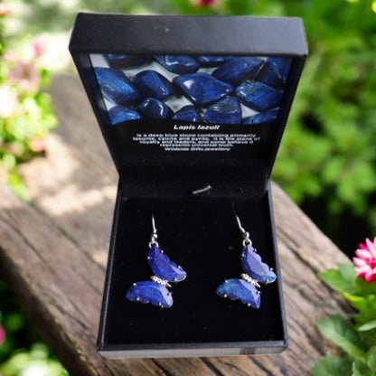 Crystal Butterfly drop earrings