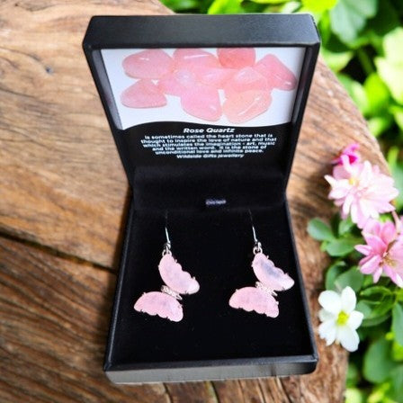 Crystal Butterfly drop earrings