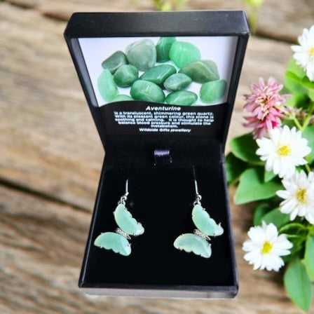 Crystal Butterfly drop earrings