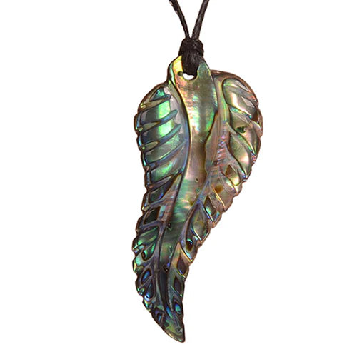 Paua fern pendant