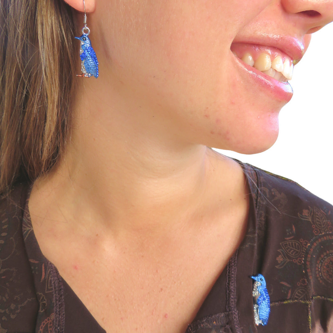 BLUE PENGUIN DROP EARRINGS