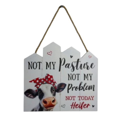 Hanging Cow MDF Plaque