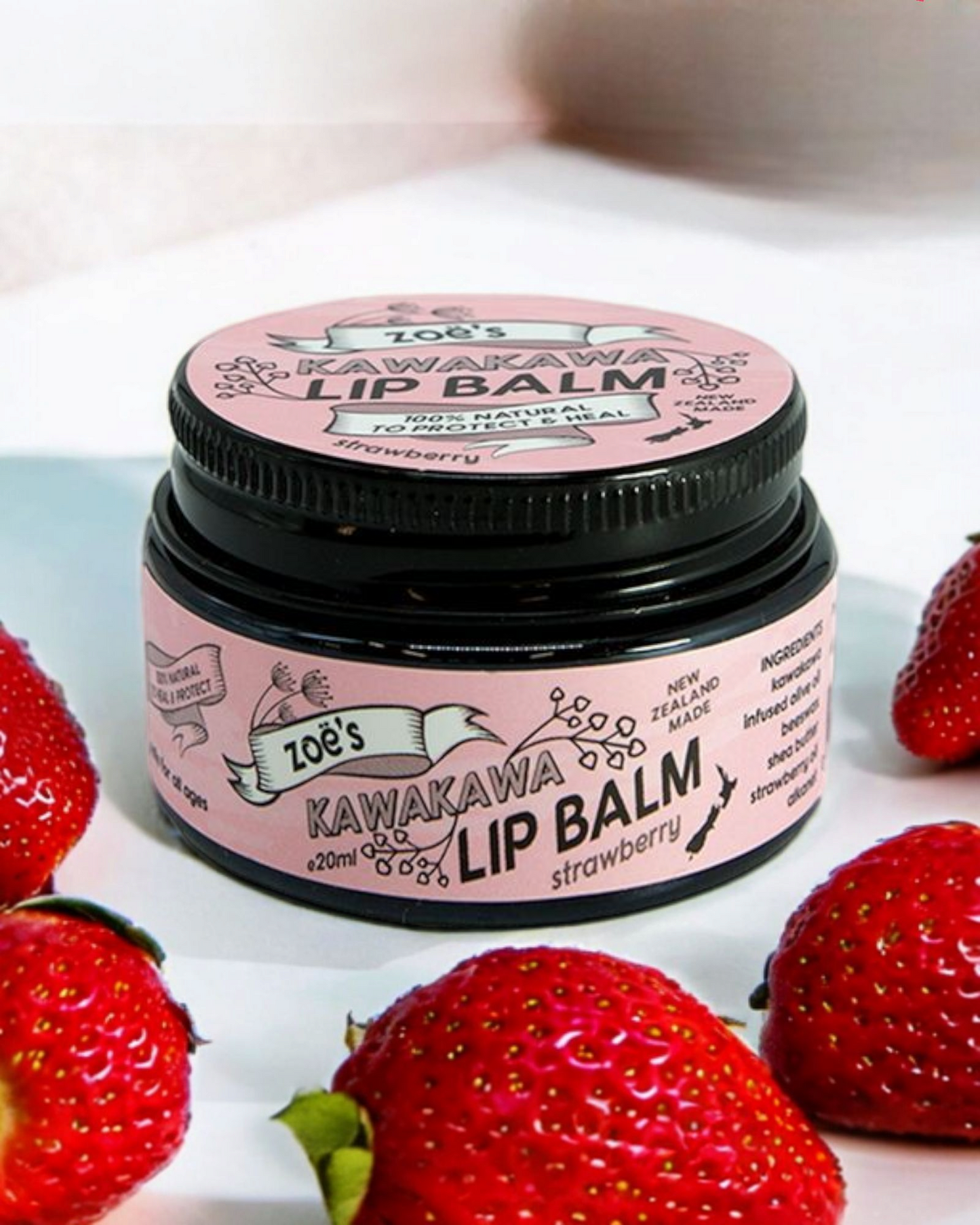 Kawakawa Lip Balm - Strawberry