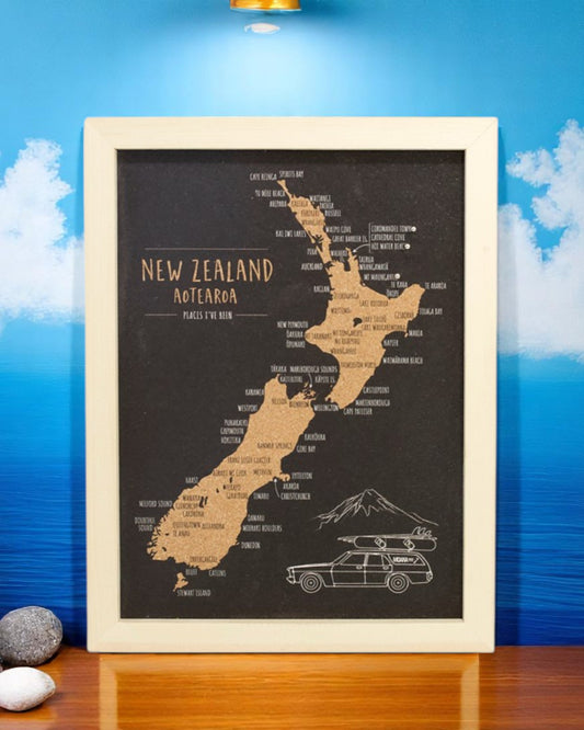A4 Pin Cork NZ Map