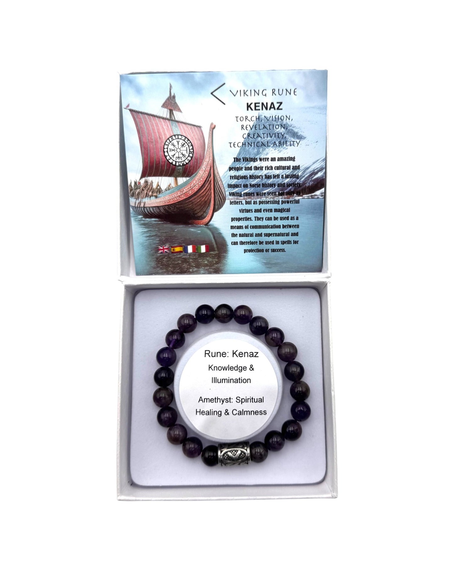 Rune bracelet Amethyst Kenaz