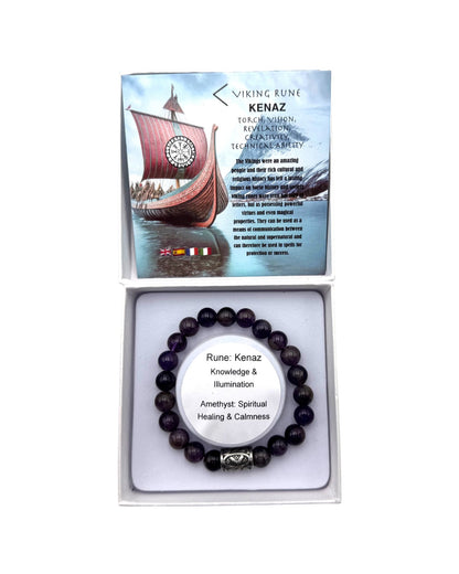 Rune bracelet Amethyst Kenaz