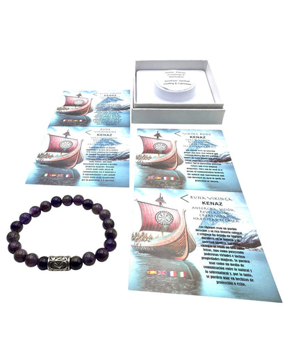 Rune bracelet Amethyst Kenaz