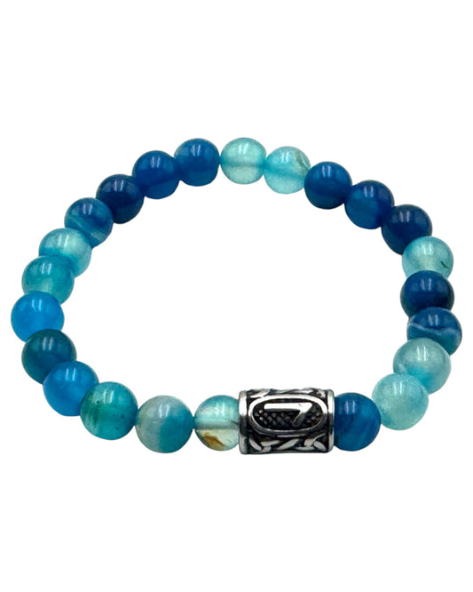 Rune bracelet Aqua Blue Banded Agate Laguz