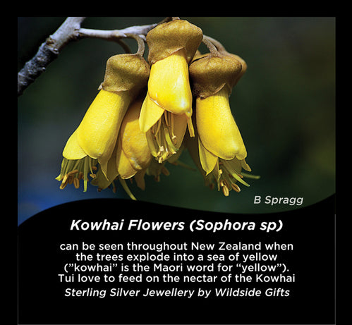 STERLING SILVER KOWHAI FLOWER DROP EARRINGS