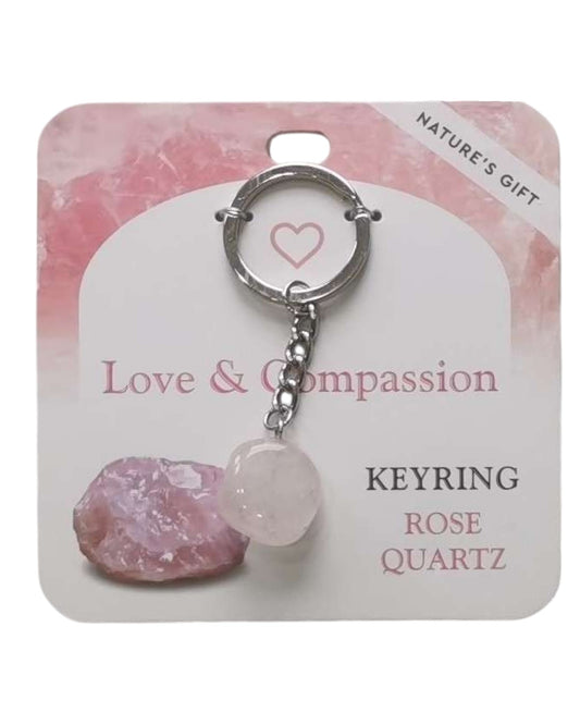 Rose Quartz- Love & Compassion Keyring