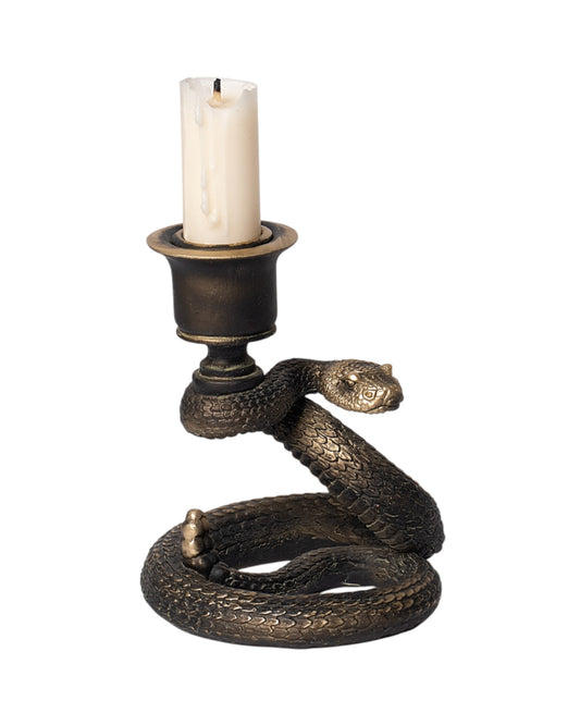 Alchemy Rattle Snake Candle Stick: Black