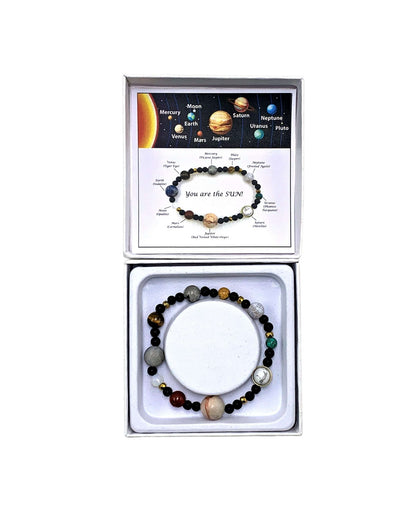 Solar System Bracelet with Lava Stone