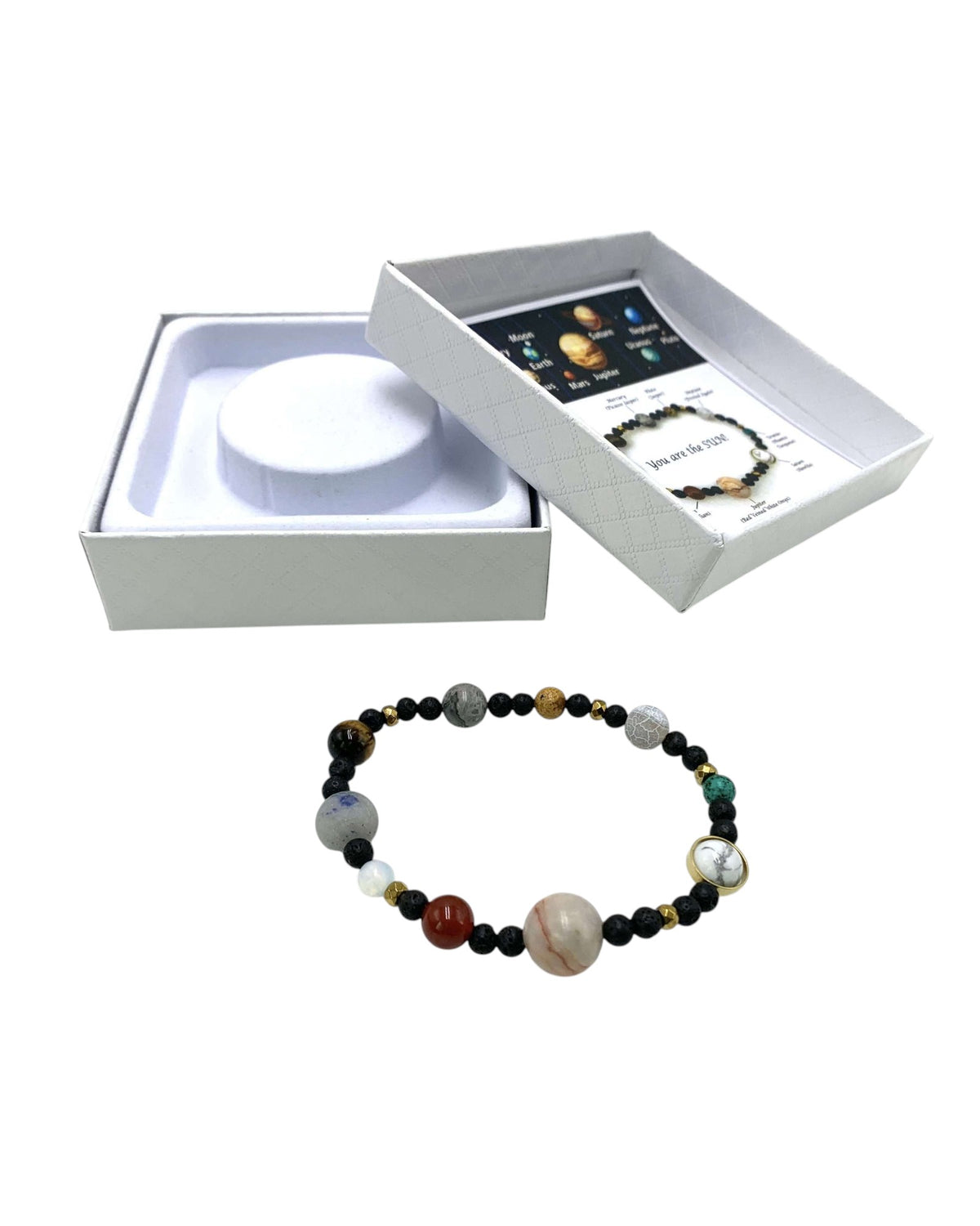 Solar System Bracelet with Lava Stone